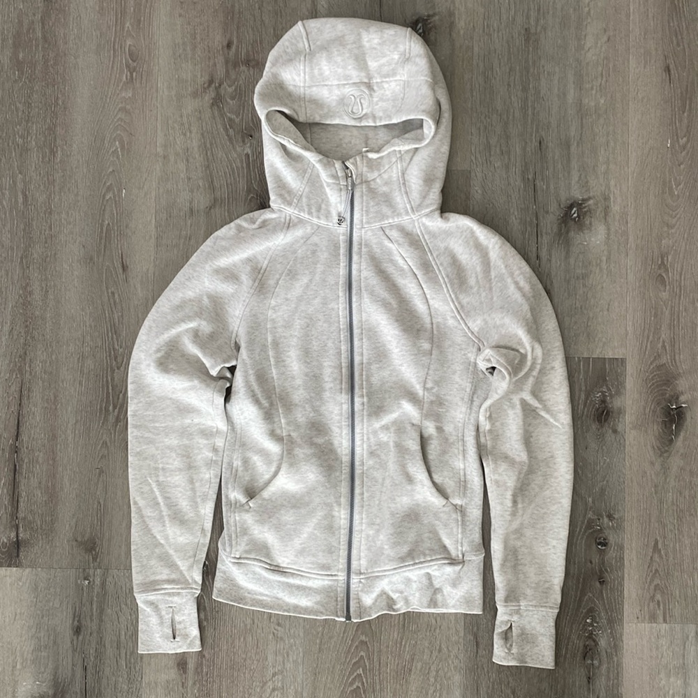 Lululemon Light Heather Gray Zip-Up Hoodie